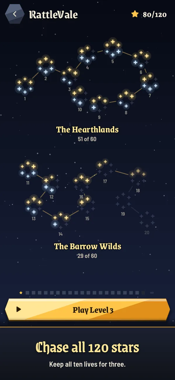 The Star Chart with every star drawn as two constellations