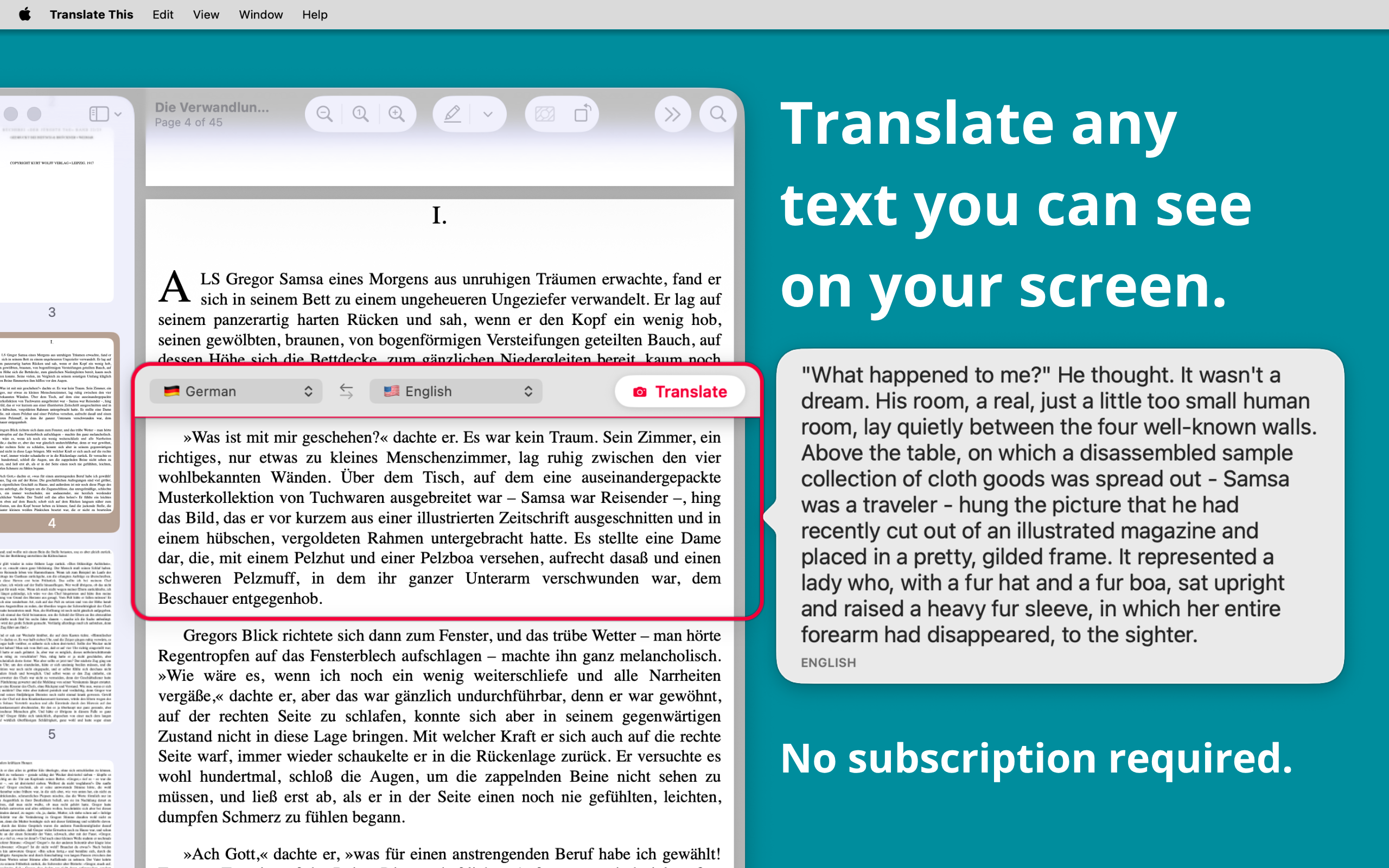 Translate This — place a frame over on-screen text to translate it instantly